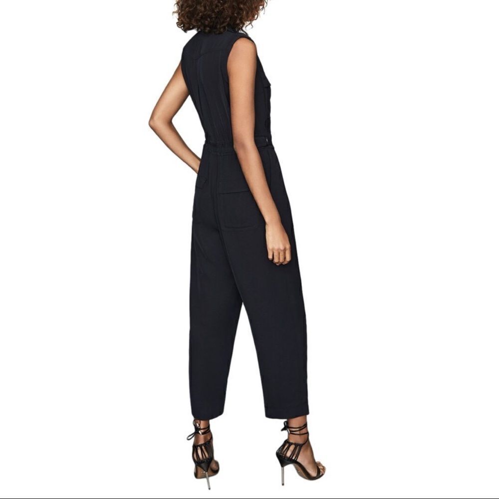 Reiss Abella Utility Sleeveless Jumpsuit In Navy - Picture 4 of 12